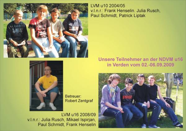 Die u16-Mannschaft bei der Norddeutschen Vereinsmeisterschaft 2009; Fotomontage: Christine Zentgraf