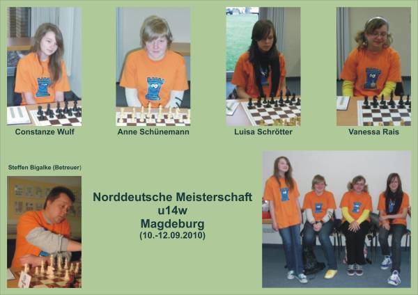Die u14w-Mannschaft bei der Norddeutschen Vereinsmeisterschaft 2010; Fotomontage: Christine Zentgraf