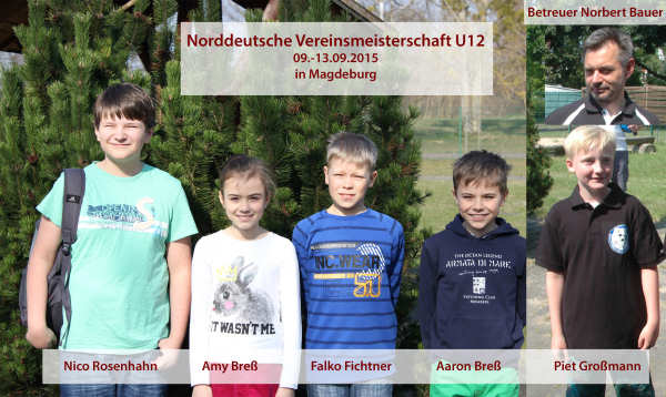 Die u12-Mannschaft bei der Norddeutschen Vereinsmeisterschaft 2015; Fotomontage: Christine Zentgraf