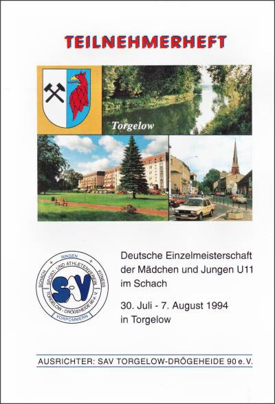 Teilnehmerheft zur DEM U11 1994 in Torgelow