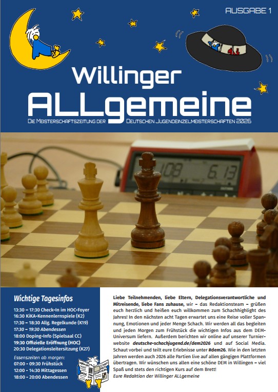 Das Layout der DEM-Zeitung aus dem Jahr 2026 ...
