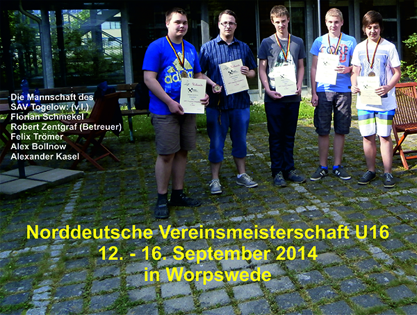 Die u16-Mannschaft bei der Norddeutschen Vereinsmeisterschaft 2014; Fotomontage: Christine Zentgraf