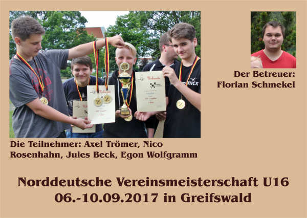 Die u16-Mannschaft bei der Norddeutschen Vereinsmeisterschaft 2017; Fotomontage: Christine Zentgraf