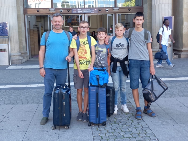 Die u14-Mannschaft bei der Norddeutschen Vereinsmeisterschaft 2023 in Magdeburg, 
v.l.n.r.: Norbert Bauer, Stanley Fiete Tadewaldt, Julius Wrage, Andor Drechsler, Paul Briese; Foto: Florian Schmekel