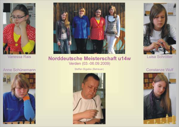 Unsere Teilnehmer an der Norddeutschen Vereinsmeisterschaft u14w; Fotomontage: Christine Zentgraf