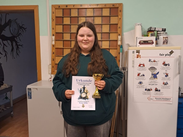 Die Landesmeisterin im Blitzschach: Ronja Wilke; Foto: Anja Wilke