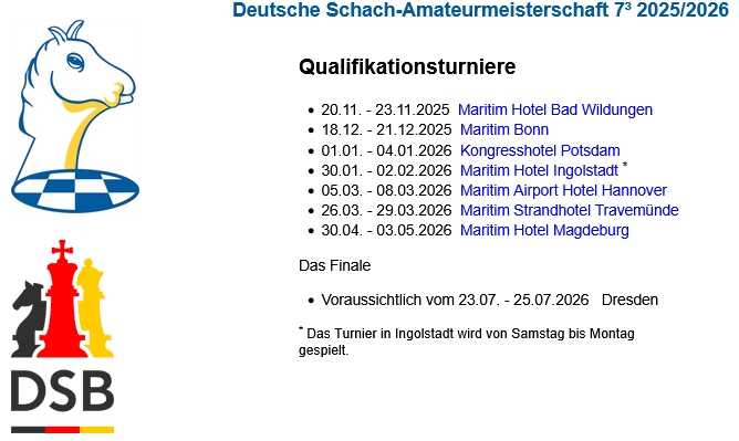Deutsche Schach-Amateurmeisterschaft 7³ 2025/2026 - Qualifikationsturnier Potsdam