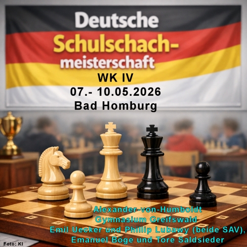 Deutsche Schulschachmeisterschaft WK IV; Foto: KI; Fotomontage: Christine Zentgraf
