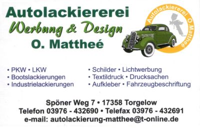 Werbung von Herrn Olaf Matthe