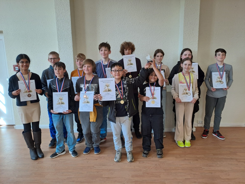 Siegerehrung bei der LVM u14 - Plätze 1-3