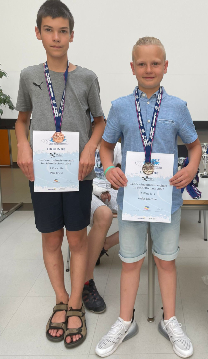 3. und 2. Platz u14, v.l.n.r.: Paul Briese, Andor Drechsler (alle SAV Torgelow)