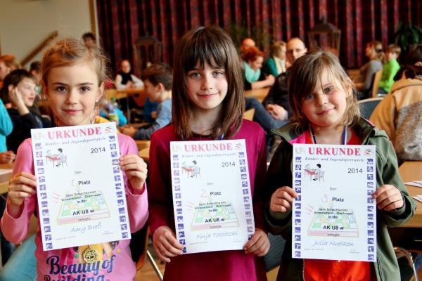 AK u8w, v.l.n.r.: 1. Amy Bre (Haff GS Ueckermnde), 2. Finja Totzitzk (SV Gryps), 3. Julia Nuelken (GS Neuenkirchen)