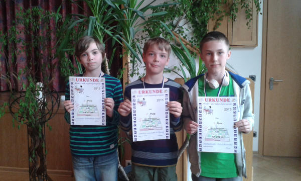 AK u12, v.l.n.r.: 2. Tilman Dambeck-Wolf (SAV Torgelow), 1. Mathis Lennart Klpzig (SV Gryps), 3. Aleksander Szustkowski (SV Gryps)