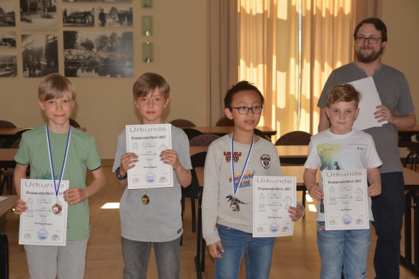 AK u10, v.l.n.r.: 3. Tim Pepe Zarbock (Greifswalder SV), 1. Thore Raguse (Greifswalder SV), 2. Nhat Nam Tran (Greifswalder SV), 4. Emil Baehr (Ueckertal-GS Pasewalk)