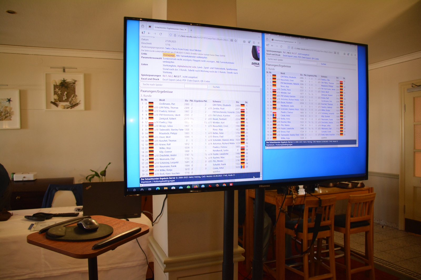 Beim 10. Strandhallen-Cup wurden erstmals die Ergebnisse online unter chess-results.com gespeichert