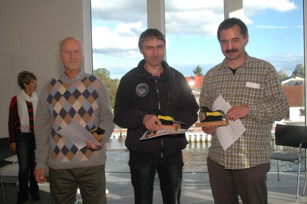 Tierpark-Schach-Open, v.l.n.r.: 2. Platz: Manfred Greinert, 1. Platz: Jrg Augstein, 3. Platz: Norbert Bauer (alle SAV Torgelow)