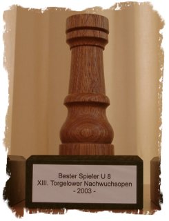 Pokal fr Bester Junge U 8