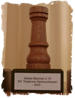 Pokal fr Bestes Mdchen U12