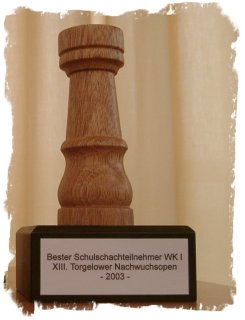 Pokal fr Bester Schulschachteilnehmer WK I