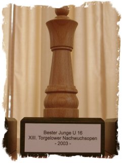 Pokal fr Bester Junge U 16