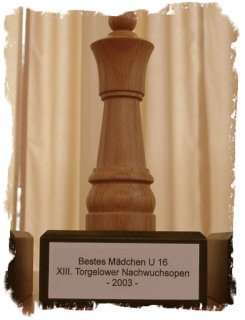 Pokal fr Bestes Mdchen U 16