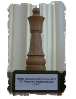 Pokal fr Bester Schulschachteilnehmer WK II