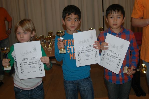 u8, Pltze 1-3, v.l.n.r.: 3. Pawel Hamkalo (Palac Mlodziezy Szczecin), 2. Ibrahim Halabi (SG Eintracht Neubrandenburg), 1. Tomab Linh Le (SG Eintracht Neubrandenburg)